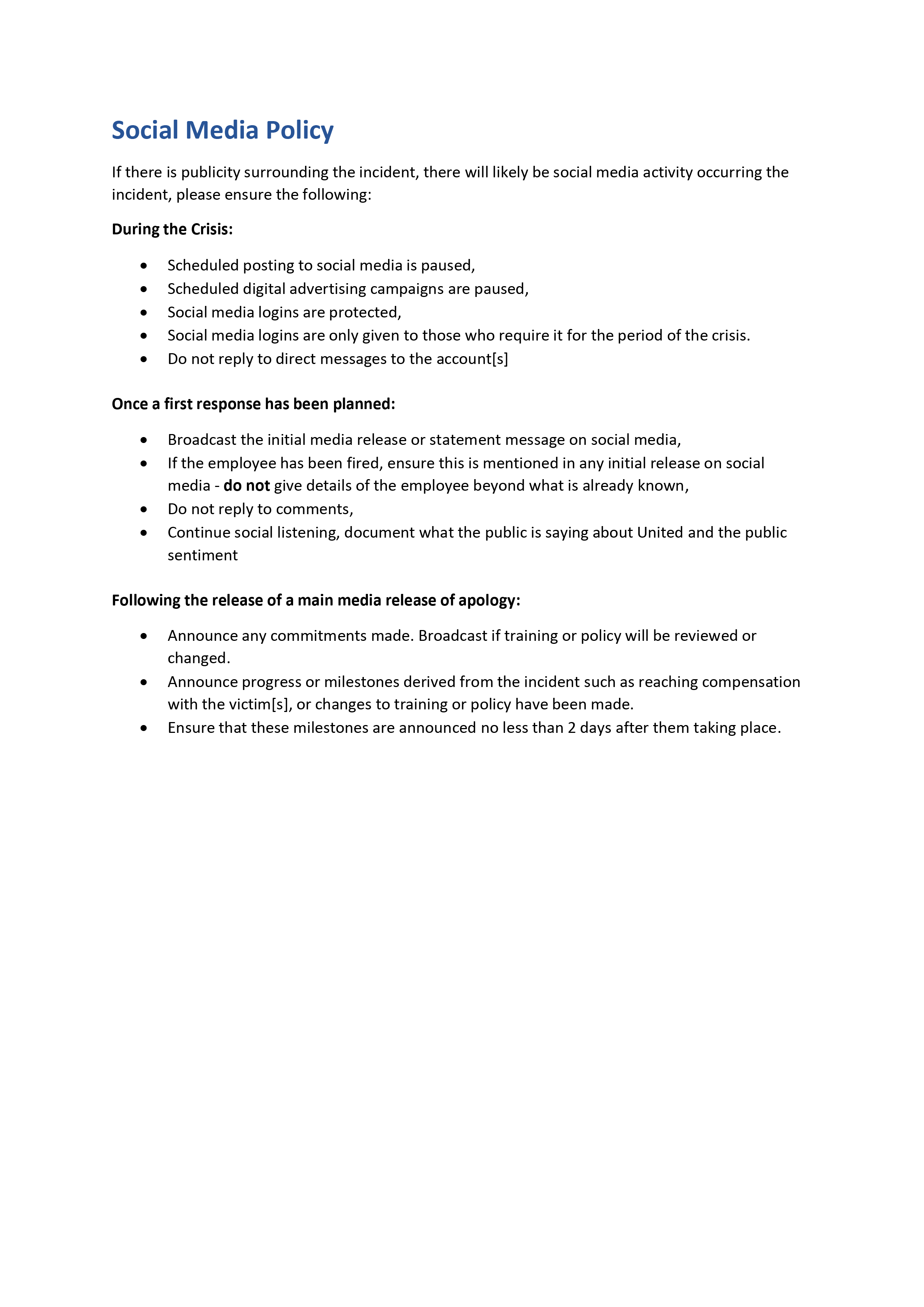 Creating a Crisis Plan for United Airlines’ PR nightmate – Max Killoh ...